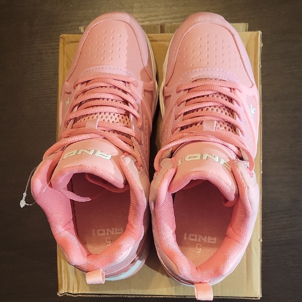 And1 Assist 6.0 Youth Athletic Sneakers in pink W6.5/M5 Brand New - Picture 6 of 10